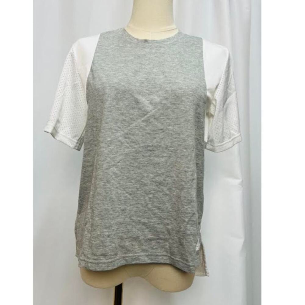 NWT! adidas Women's Boxy Mesh Tee White/Grey Small
